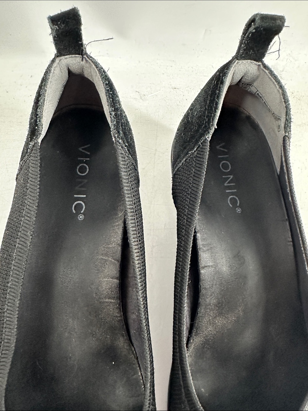 Vionic slip on shoe Jacey Knit Wedge Black Seude detail arch support sz 9.5 - Picture 5 of 11